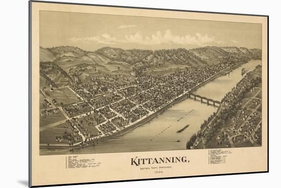 Kittanning, Pennsylvania - Panoramic Map-Lantern Press-Mounted Art Print