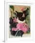 Kitten and Hollyhocks-Anne Robinson-Framed Giclee Print