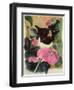 Kitten and Hollyhocks-Anne Robinson-Framed Giclee Print