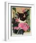 Kitten and Hollyhocks-Anne Robinson-Framed Giclee Print