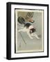 Kitten and Lantern, 1930s (colour woodblock print)-Ohara Koson-Framed Giclee Print