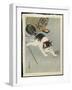 Kitten and Lantern, 1930s (colour woodblock print)-Ohara Koson-Framed Giclee Print