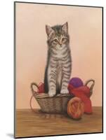 Kitten and Wool Basket-Janet Pidoux-Mounted Giclee Print