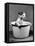 Kitten Emerging from Pot of Milk after Falling into It-Nina Leen-Framed Stretched Canvas