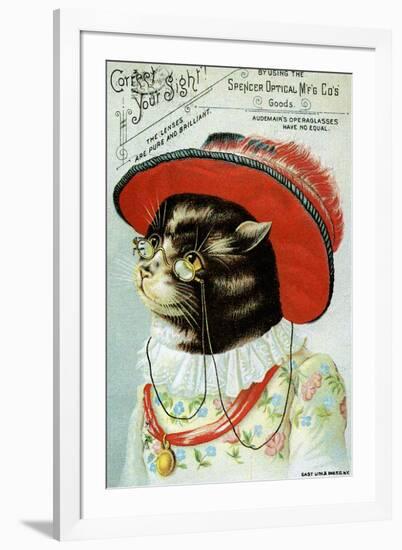 Kitten In A Hat Wearing Eyeglasses-Spencer Optical-Framed Art Print