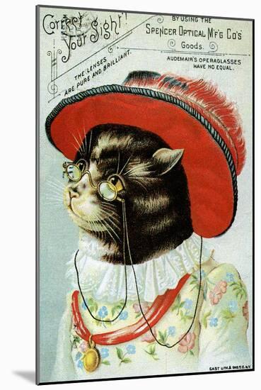 Kitten In A Hat Wearing Eyeglasses-Spencer Optical-Mounted Art Print