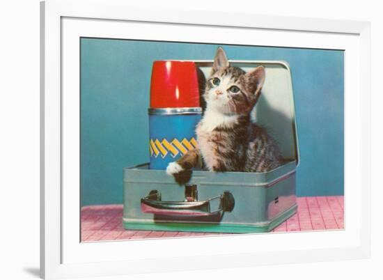 Kitten in a Lunchbox, Retro-null-Framed Premium Giclee Print