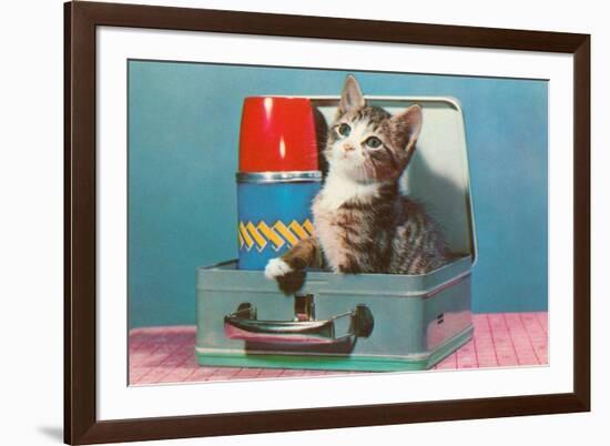 Kitten in a Lunchbox, Retro-null-Framed Premium Giclee Print