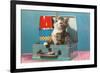 Kitten in a Lunchbox, Retro-null-Framed Premium Giclee Print