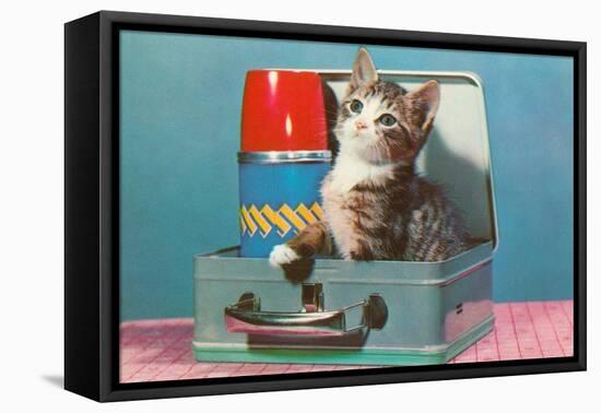 Kitten in a Lunchbox, Retro-null-Framed Stretched Canvas