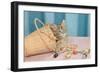 Kitten in Sewing Basket-null-Framed Art Print