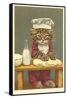 Kitten Making Bread-null-Framed Stretched Canvas