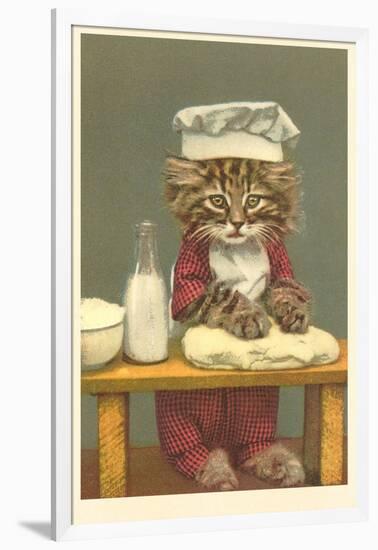 Kitten Making Bread-null-Framed Art Print