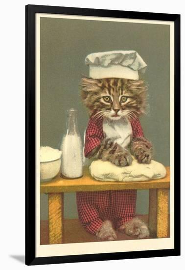 Kitten Making Bread-null-Framed Art Print