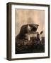 Kitten Playing with Canned Food-null-Framed Art Print