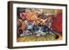 Kitten, Teddy and Cushions-Janet Pidoux-Framed Giclee Print