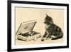 Kitten with Box of Chocolates-null-Framed Art Print