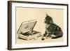 Kitten with Box of Chocolates-null-Framed Art Print