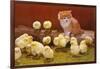 Kitten with Chicks-null-Framed Art Print