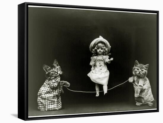 Kittens and a Doll Skipping, 1891-null-Framed Stretched Canvas