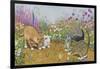 Kittens and Butterflies-Janet Pidoux-Framed Giclee Print