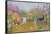 Kittens and Butterflies-Janet Pidoux-Framed Stretched Canvas