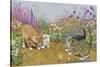 Kittens and Butterflies-Janet Pidoux-Stretched Canvas