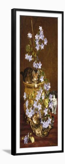 Kittens and Flowers, c.1903-Wilson Hepple-Framed Giclee Print