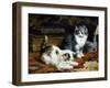 Kittens at Play-Charles Van Den Eycken-Framed Giclee Print