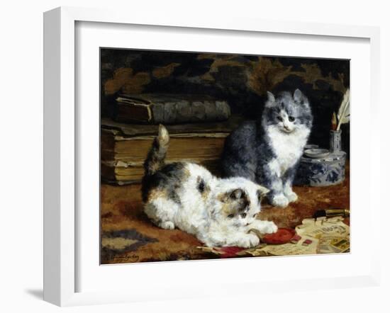 Kittens at Play-Charles Van Den Eycken-Framed Giclee Print