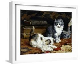 Kittens at Play-Charles Van Den Eycken-Framed Giclee Print