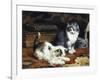 Kittens at Play-Charles Van Den Eycken-Framed Giclee Print