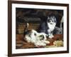 Kittens at Play-Charles Van Den Eycken-Framed Giclee Print