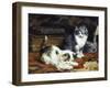 Kittens at Play-Charles Van Den Eycken-Framed Giclee Print