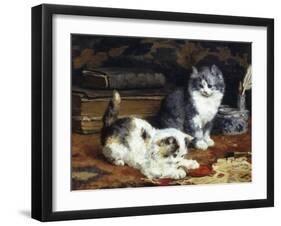 Kittens at Play-Charles Van Den Eycken-Framed Giclee Print