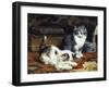 Kittens at Play-Charles Van Den Eycken-Framed Giclee Print