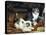 Kittens at Play-Charles Van Den Eycken-Stretched Canvas