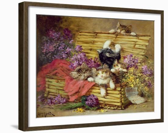 Kittens at Play-Leon-charles Huber-Framed Giclee Print