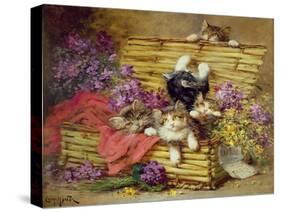 Kittens at Play-Leon-charles Huber-Stretched Canvas