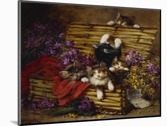 Kittens at Play-Leon Charles Huber-Mounted Giclee Print