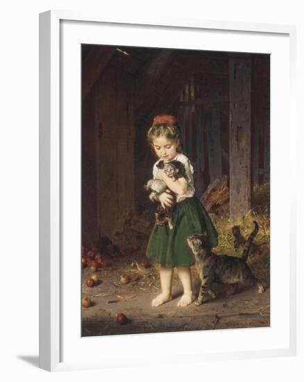 Kittens, c.1865-Ludwig Knaus-Framed Giclee Print