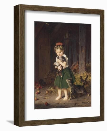 Kittens, c.1865-Ludwig Knaus-Framed Giclee Print