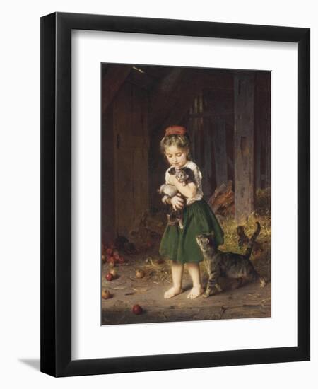 Kittens, c.1865-Ludwig Knaus-Framed Giclee Print