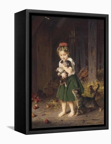Kittens, c.1865-Ludwig Knaus-Framed Stretched Canvas