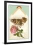 Kittens in Envelope with Rose-null-Framed Art Print