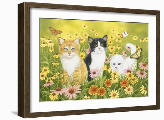 Kittens in the Garden-William Vanderdasson-Framed Giclee Print