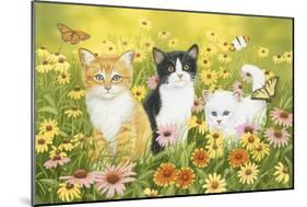 Kittens in the Garden-William Vanderdasson-Mounted Giclee Print