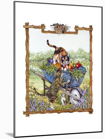 Kittens in Wheelbarrow-Wendy Edelson-Mounted Giclee Print