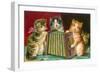 Kittens Playing Concertina-null-Framed Art Print