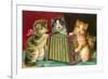 Kittens Playing Concertina-null-Framed Art Print